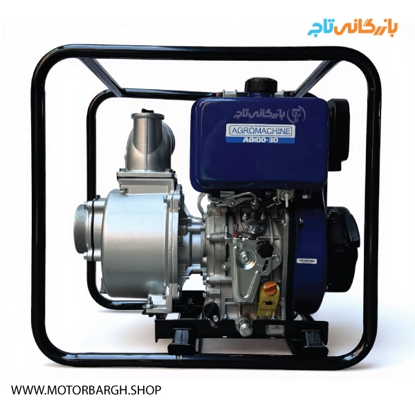 نمایی از ورودی روغن و باک موتور پمپ آب دیزلی 4 اینچ هندلی آگرو مدل AD100-30