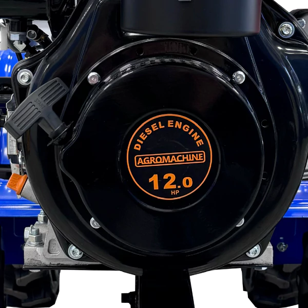 نمای موتور و هندل دستی تیلر کولتیواتور 4 چرخ آگرو چراغ دار 12 اسب بخار مدل AG001-2