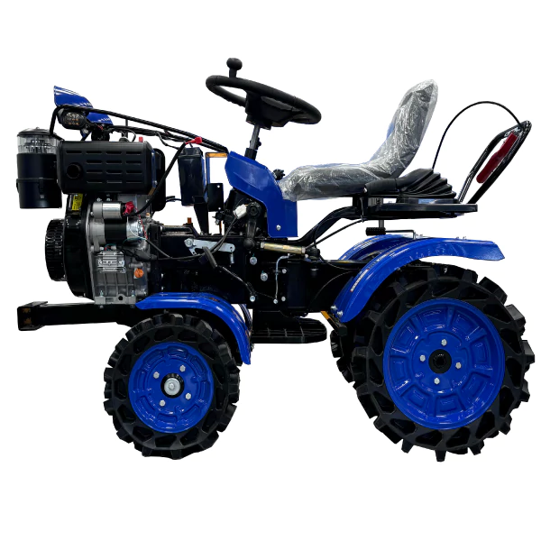 نمای ترمز دستی تیلر کولتیواتور 4 چرخ آگرو چراغ دار 12 اسب بخار مدل AG001-2